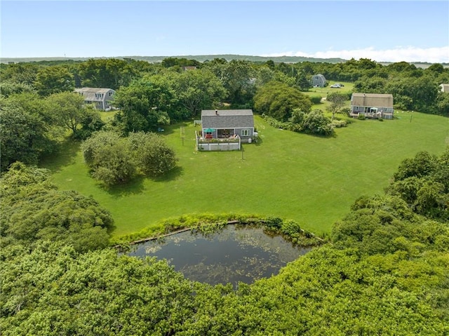 681 Corn Neck Rd, Block Island, RI 02807 - view from above of property with a nearby body of water and a forest