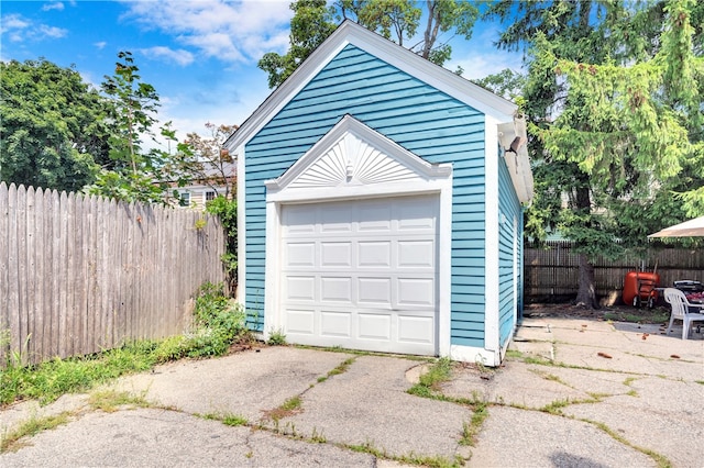 view of garage