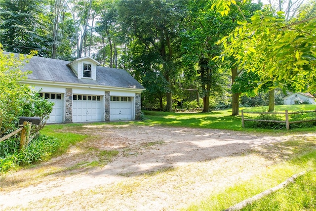 view of garage