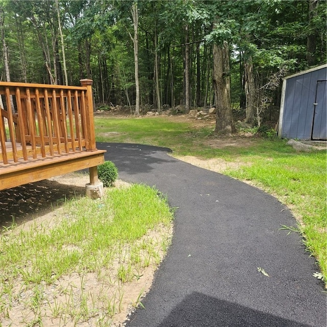 view of yard featuring a deck