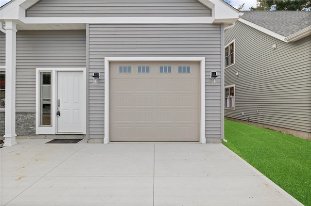 view of garage