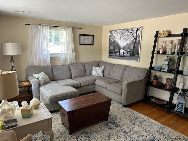 living room featuring hardwood / wood-style floors