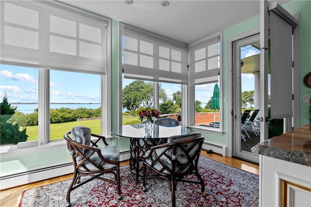 sunroom / solarium with baseboard heating