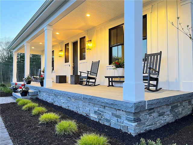 view of patio with covered porch