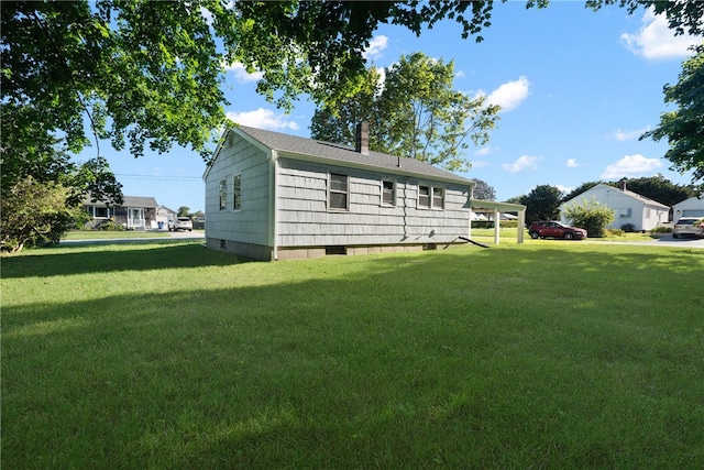 exterior space with a lawn