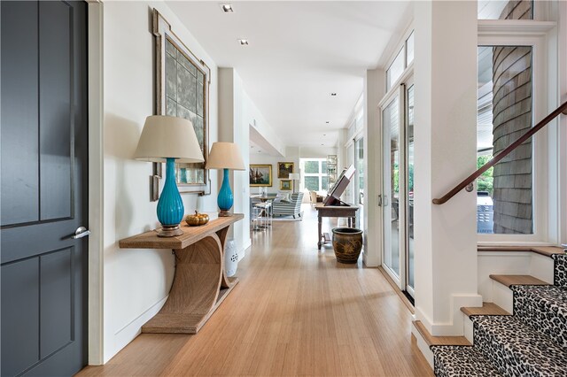 hallway featuring light hardwood / wood-style floors