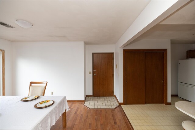 interior space featuring light hardwood / wood-style floors