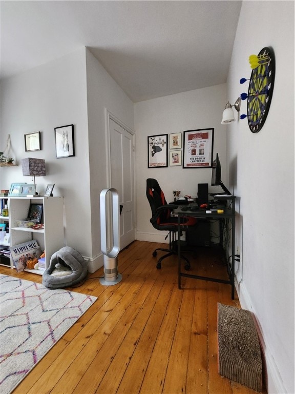 office area featuring light wood-type flooring