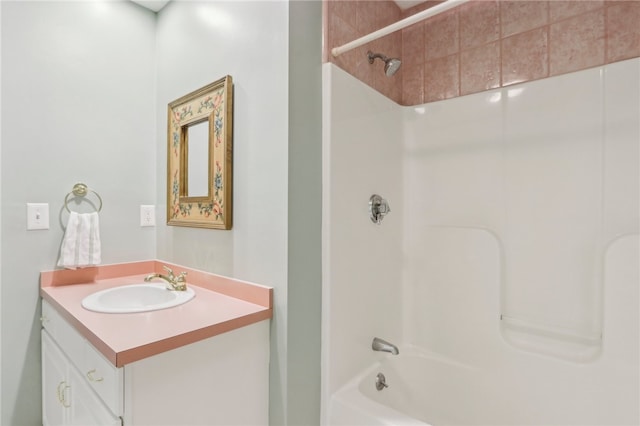 bathroom featuring vanity and shower / bathtub combination