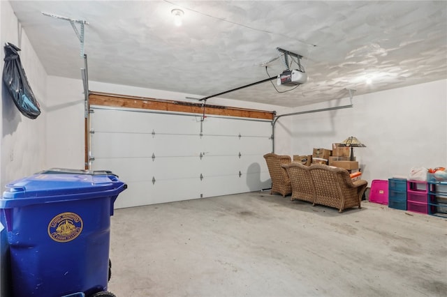 garage featuring a garage door opener