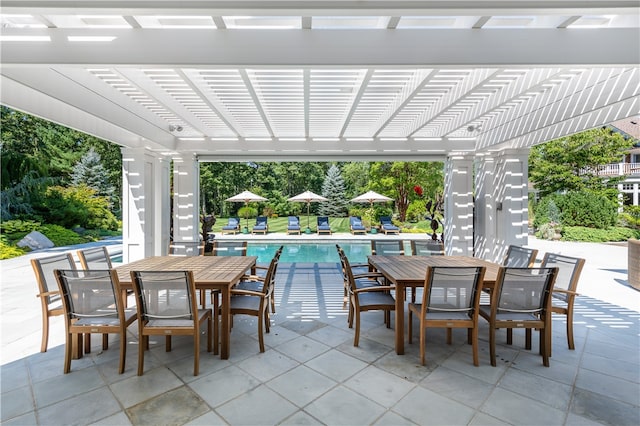 view of patio / terrace with a pergola