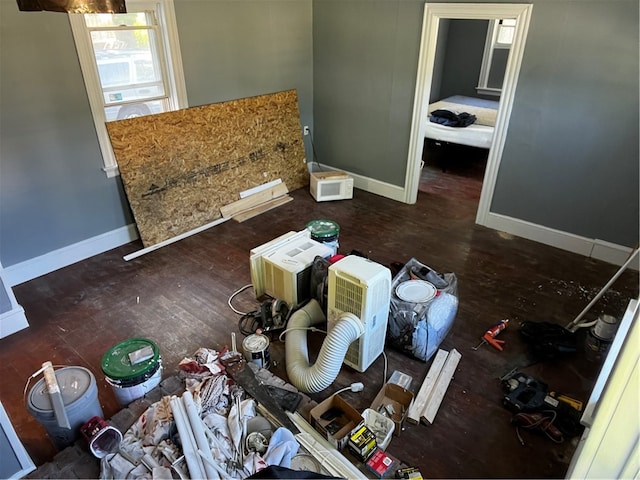 interior space with hardwood / wood-style flooring