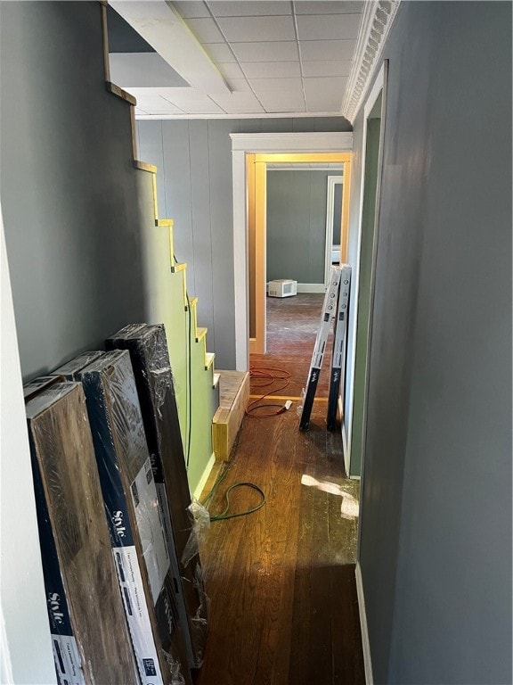 hall featuring wood-type flooring