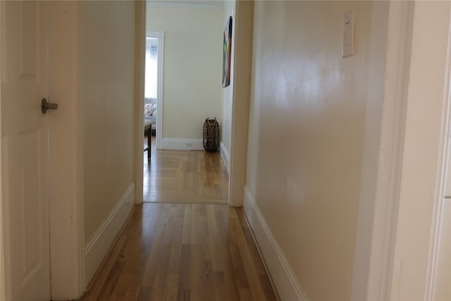 hall featuring light wood-type flooring