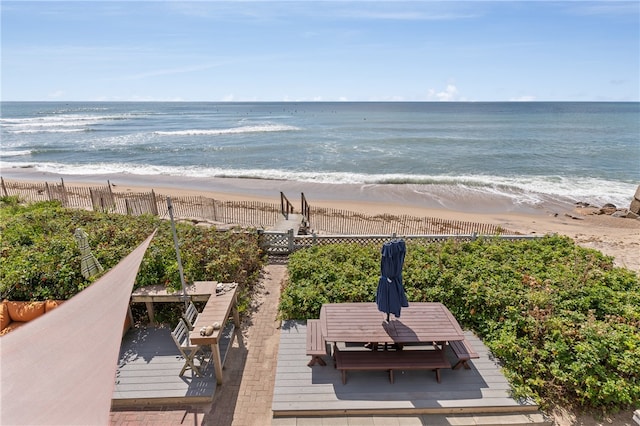 water view with a view of the beach