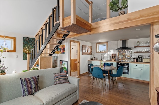 living room featuring hardwood / wood-style floors