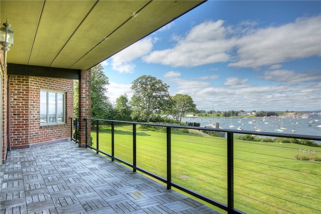 balcony with a water view