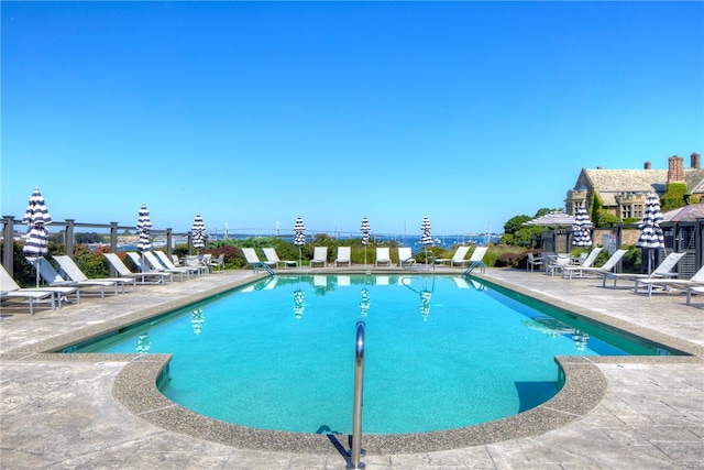 view of pool with a patio