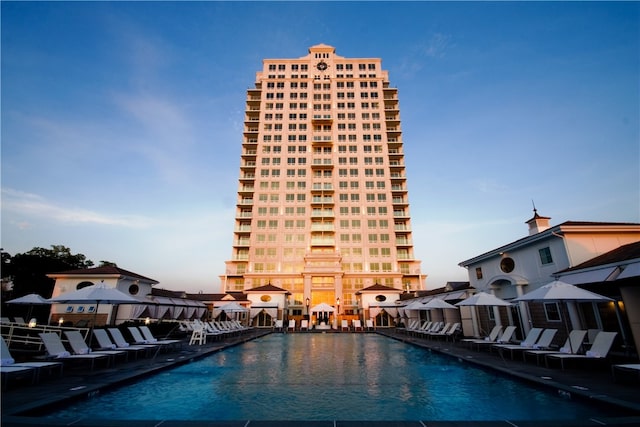 view of pool featuring a patio area