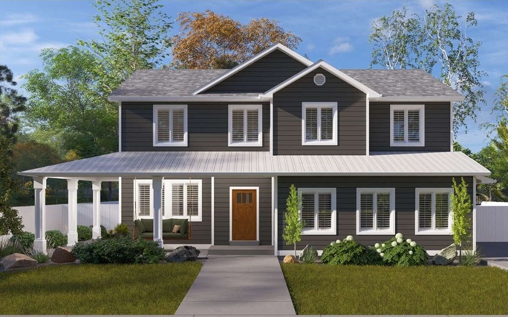 view of front of home featuring a porch and a front yard