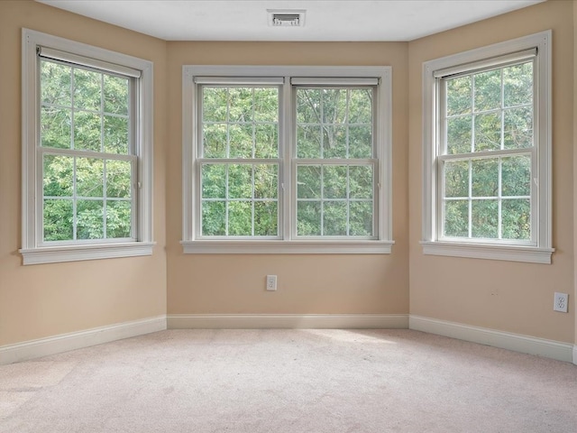 empty room with a wealth of natural light and carpet flooring