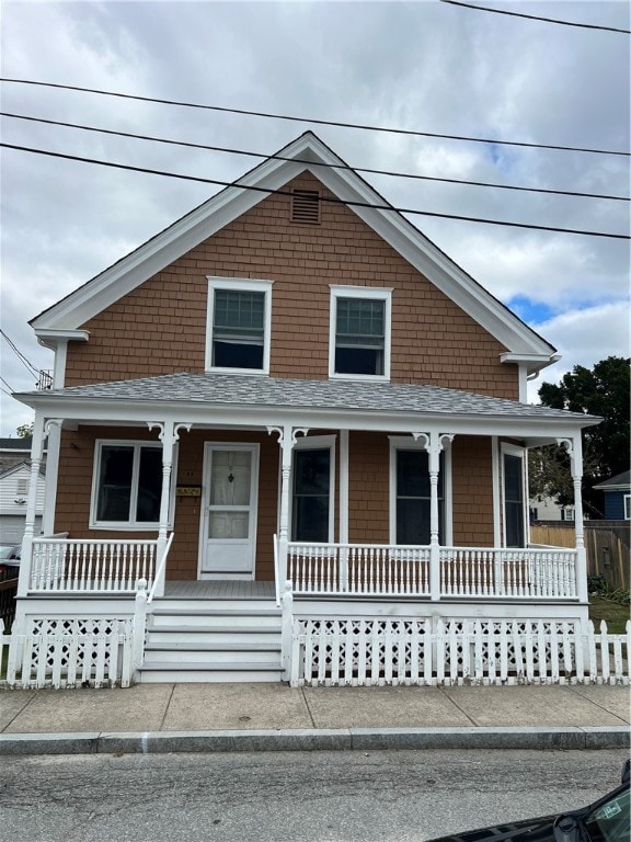 view of front of home with covered porch