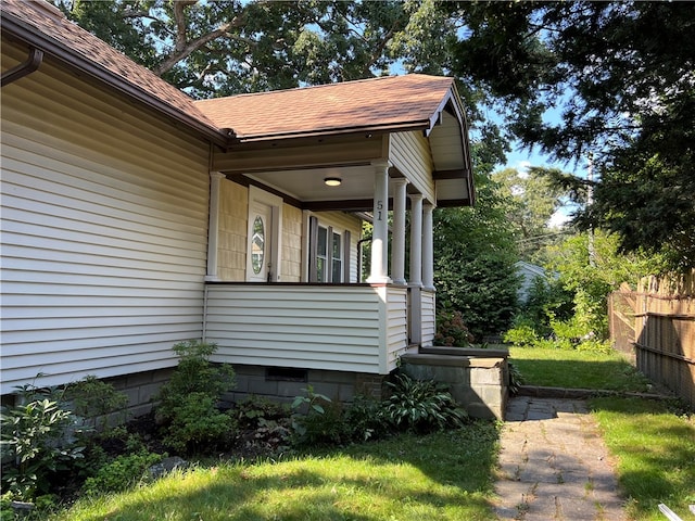 view of property exterior featuring a yard