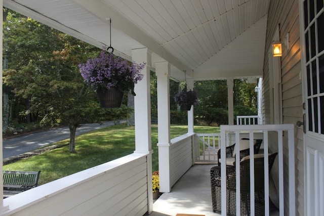 view of patio with a porch