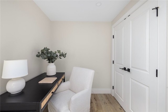 office featuring light wood-type flooring