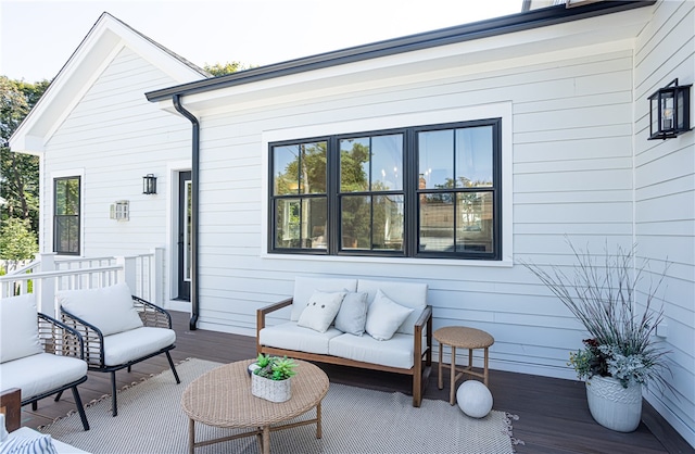 deck with an outdoor living space