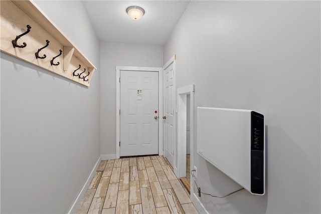 doorway featuring light wood-type flooring