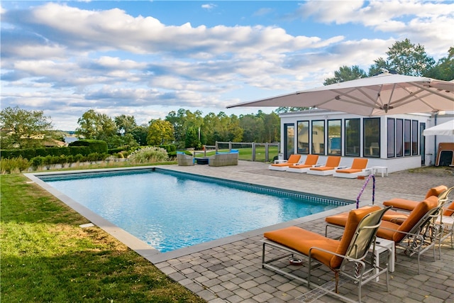 view of pool with a patio