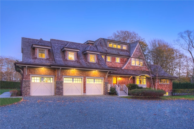 view of front facade with a garage