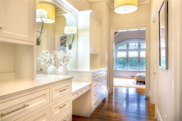 hall featuring dark hardwood / wood-style floors