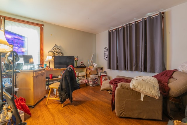 bedroom featuring light wood-type flooring