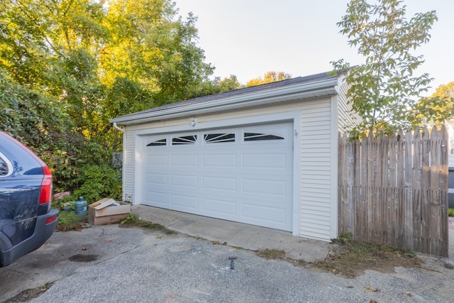 view of garage