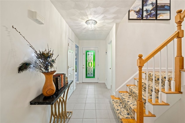 view of tiled foyer entrance