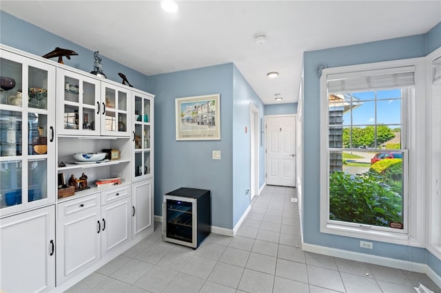 interior space with light tile patterned floors