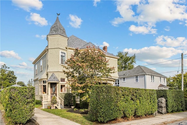 68 Kay St, Newport, RI 02840 - victorian house featuring a chimney