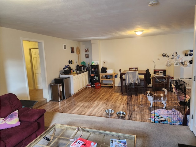 living room with wood-type flooring