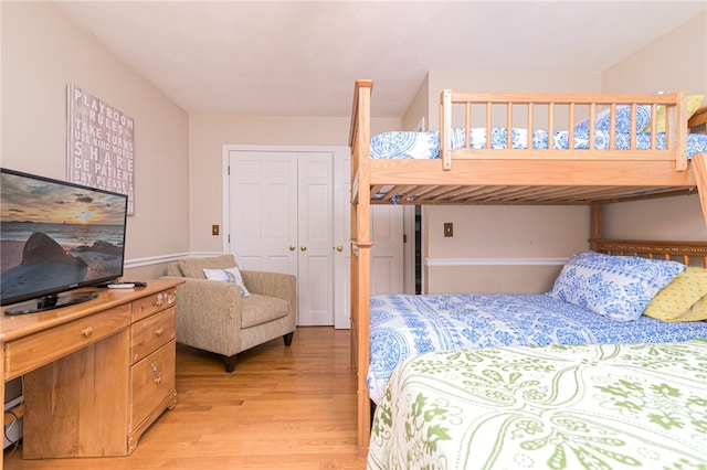 bedroom with light wood-type flooring