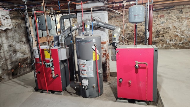 utility room with gas water heater