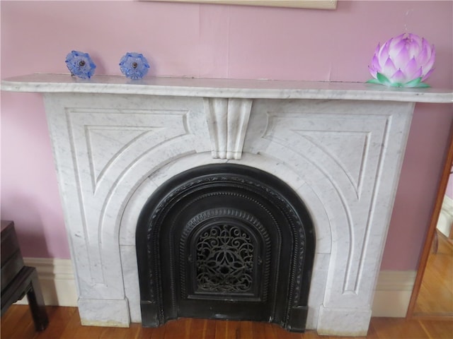 interior details with wood-type flooring