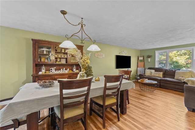 dining space featuring light hardwood / wood-style floors