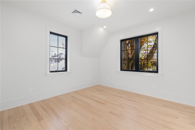 empty room with light wood-type flooring