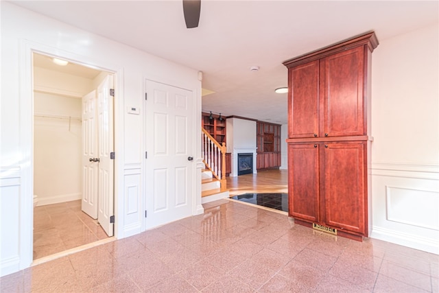 spare room with ceiling fan