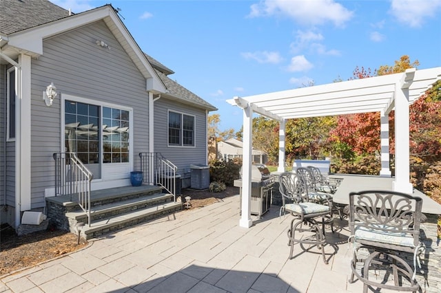 view of patio with a pergola