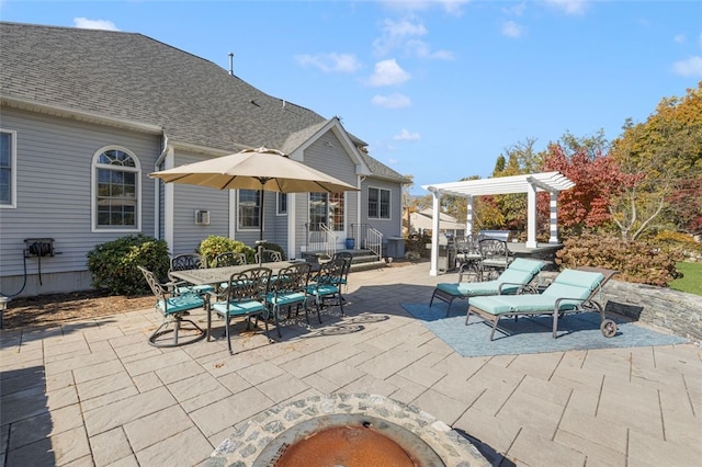 view of patio / terrace featuring a pergola