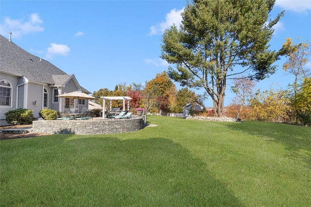 view of yard with a patio area