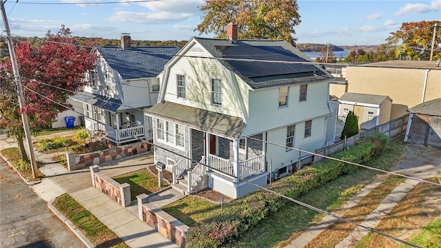 exterior space with solar panels